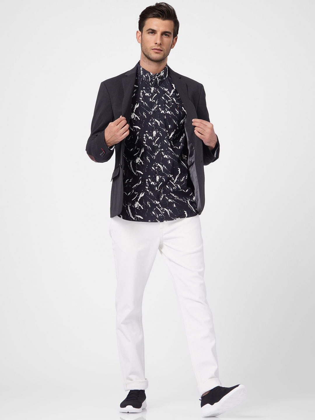Black Printed Full Sleeves Shirt