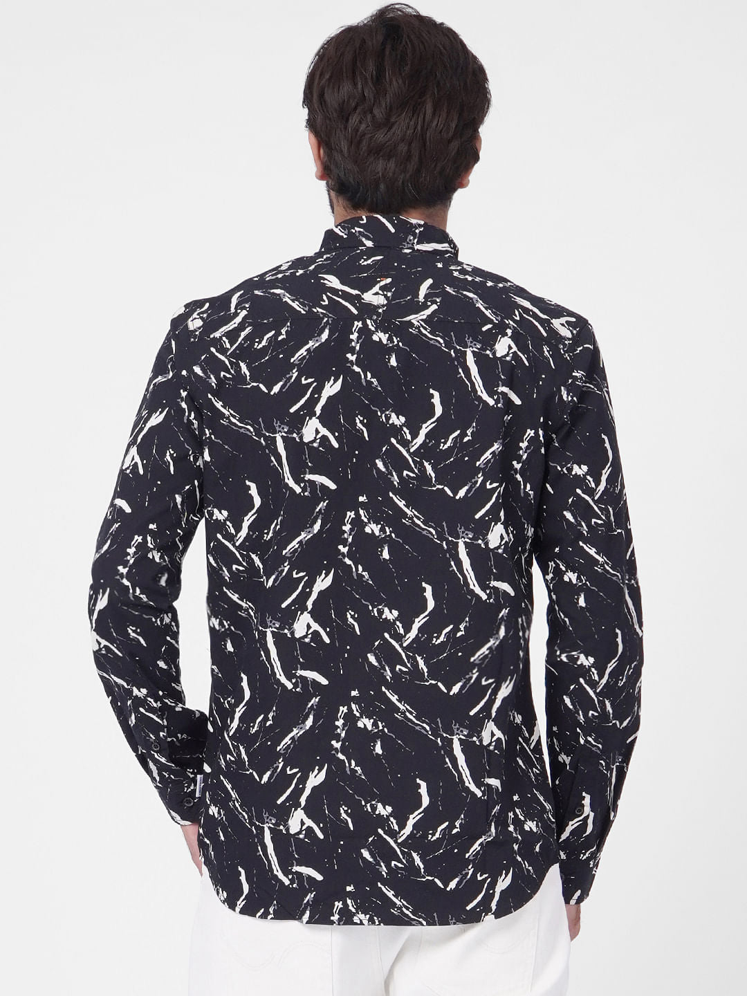 Black Printed Full Sleeves Shirt