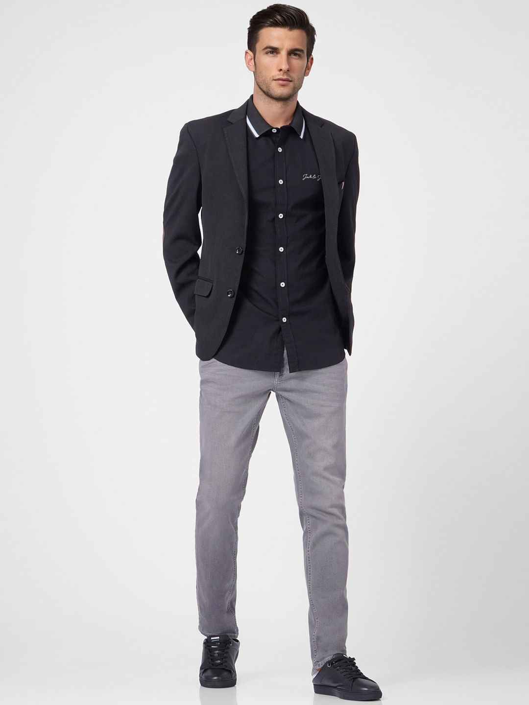 Black Logo Print Short Sleeves Shirt