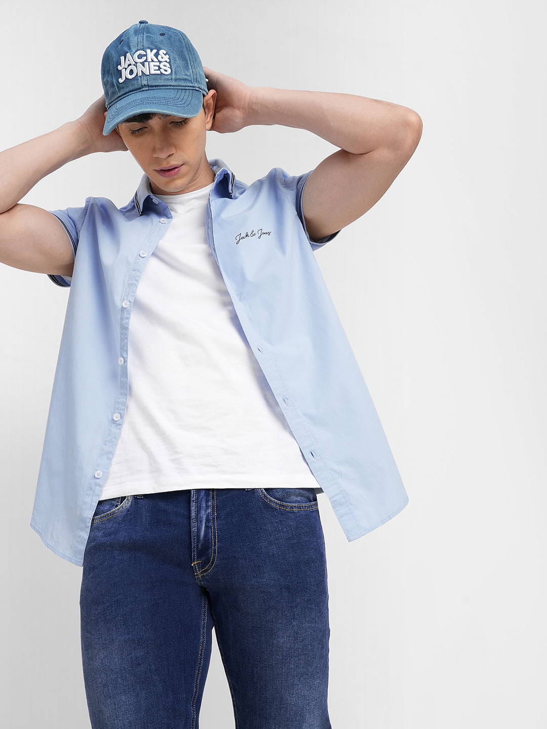 Blue Short Sleeves Shirt - S