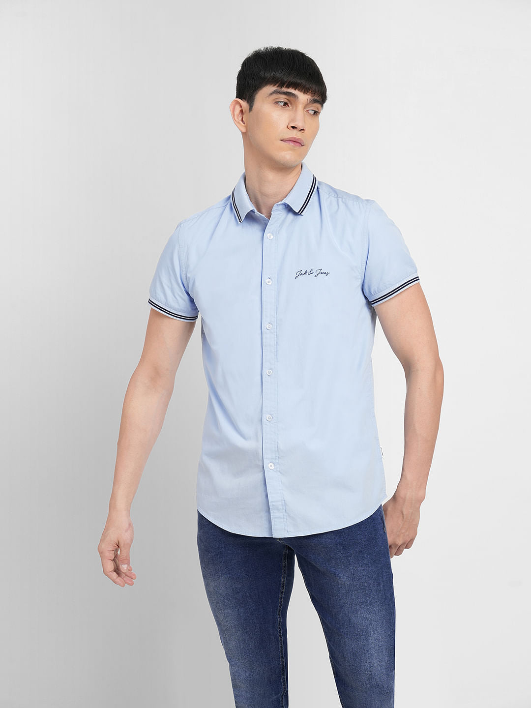 Blue Short Sleeves Shirt