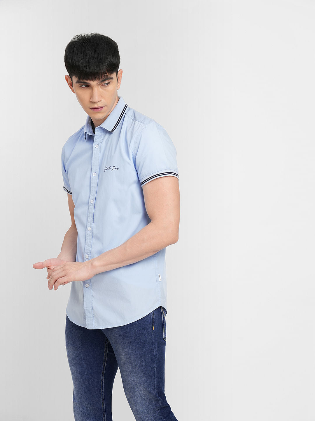 Blue Short Sleeves Shirt