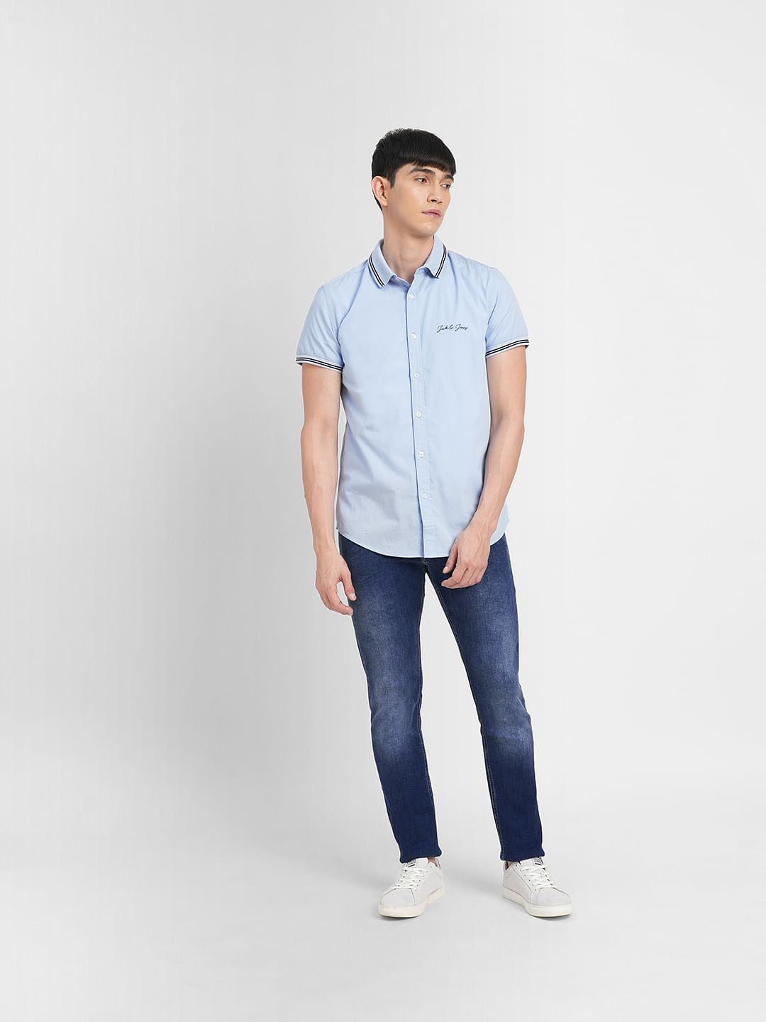 Blue Short Sleeves Shirt