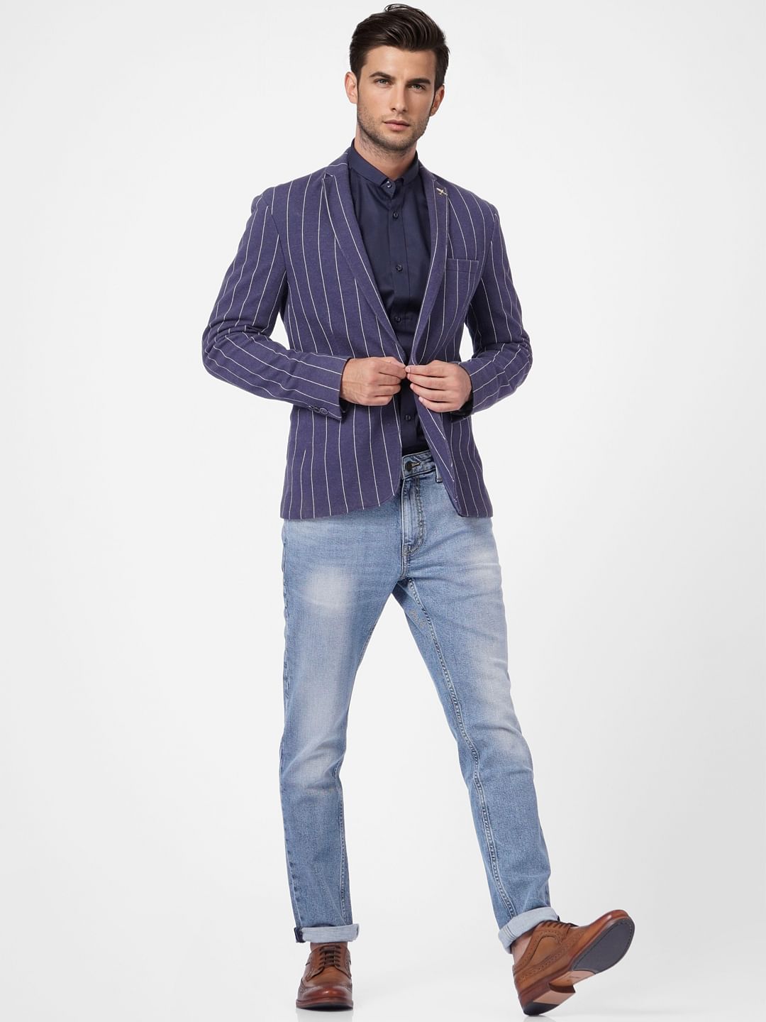 Navy Blue Full Sleeves Shirt