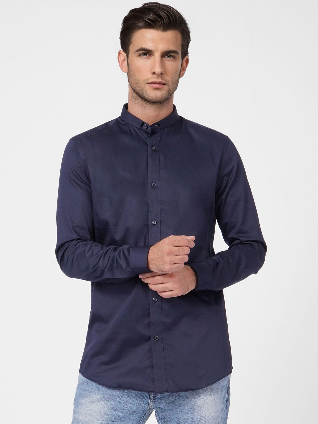 Navy Blue Full Sleeves Shirt