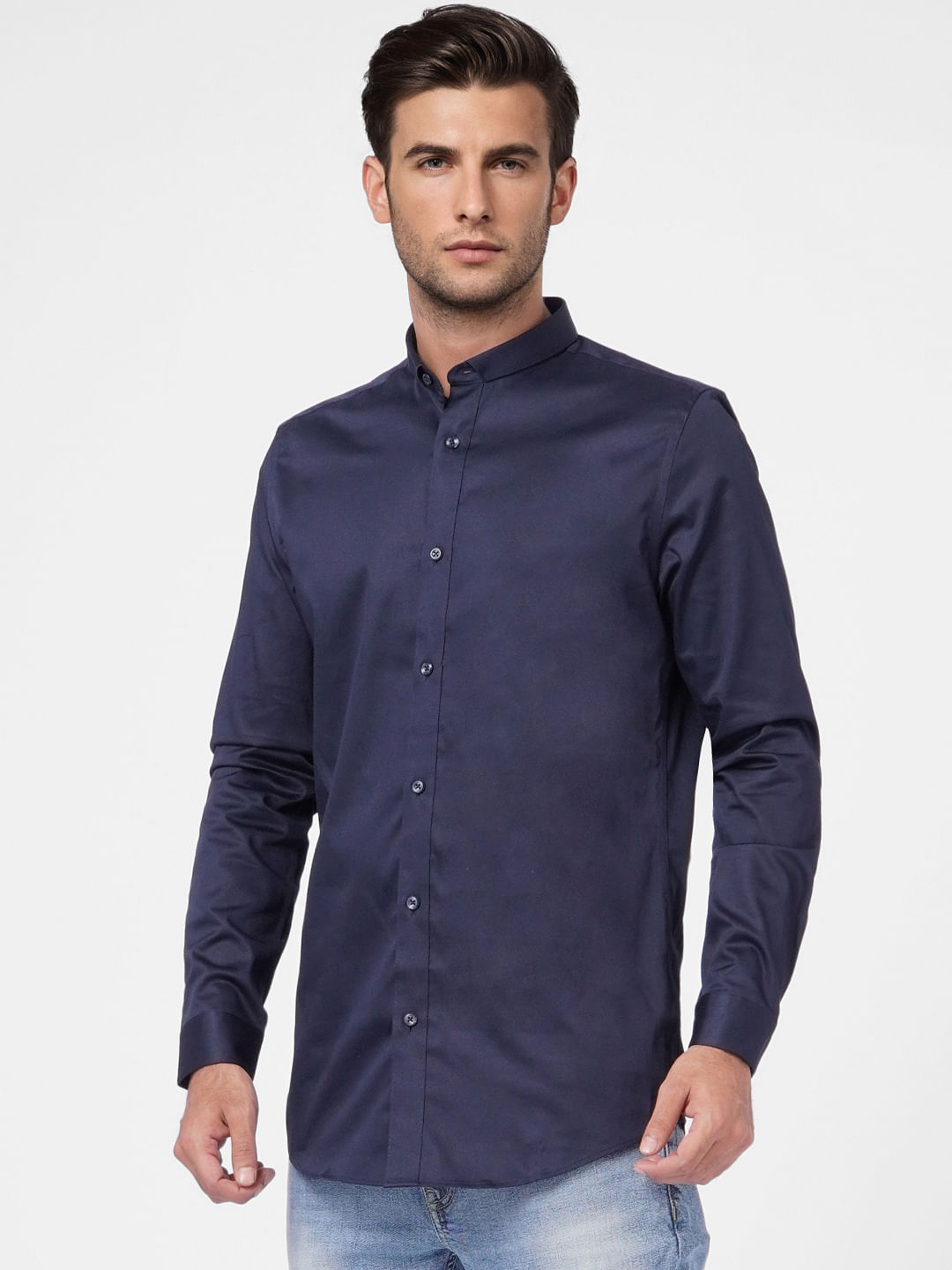 Navy Blue Full Sleeves Shirt