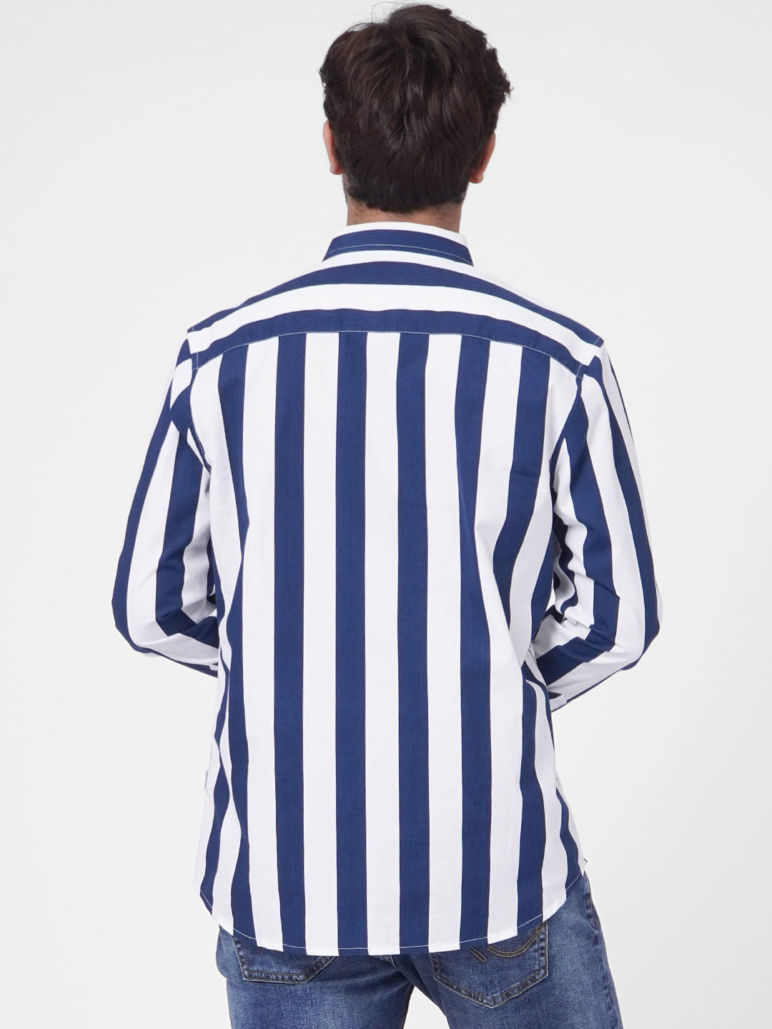 White Striped Full Sleeves Shirt