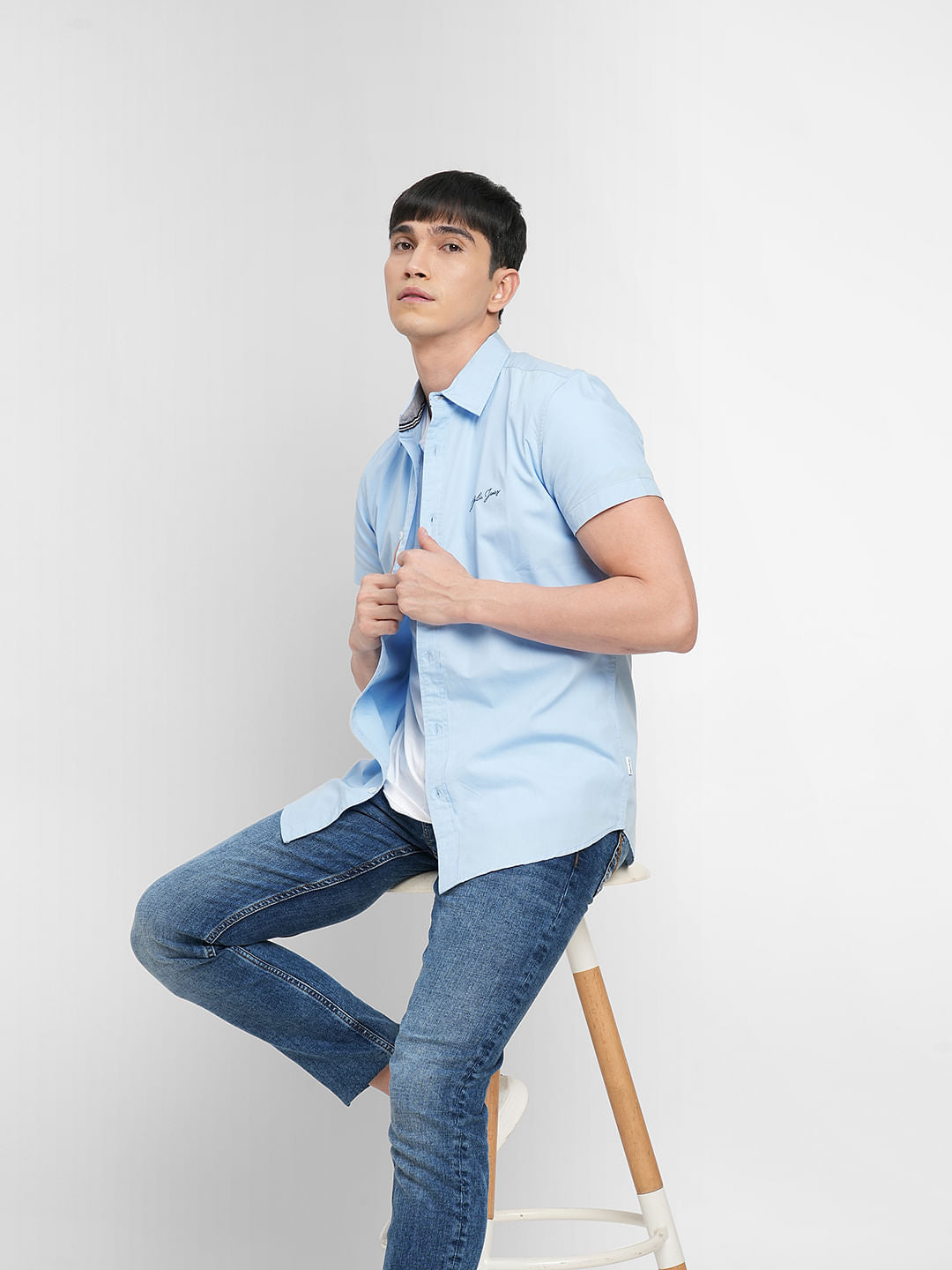Blue Short Sleeves Shirt - S