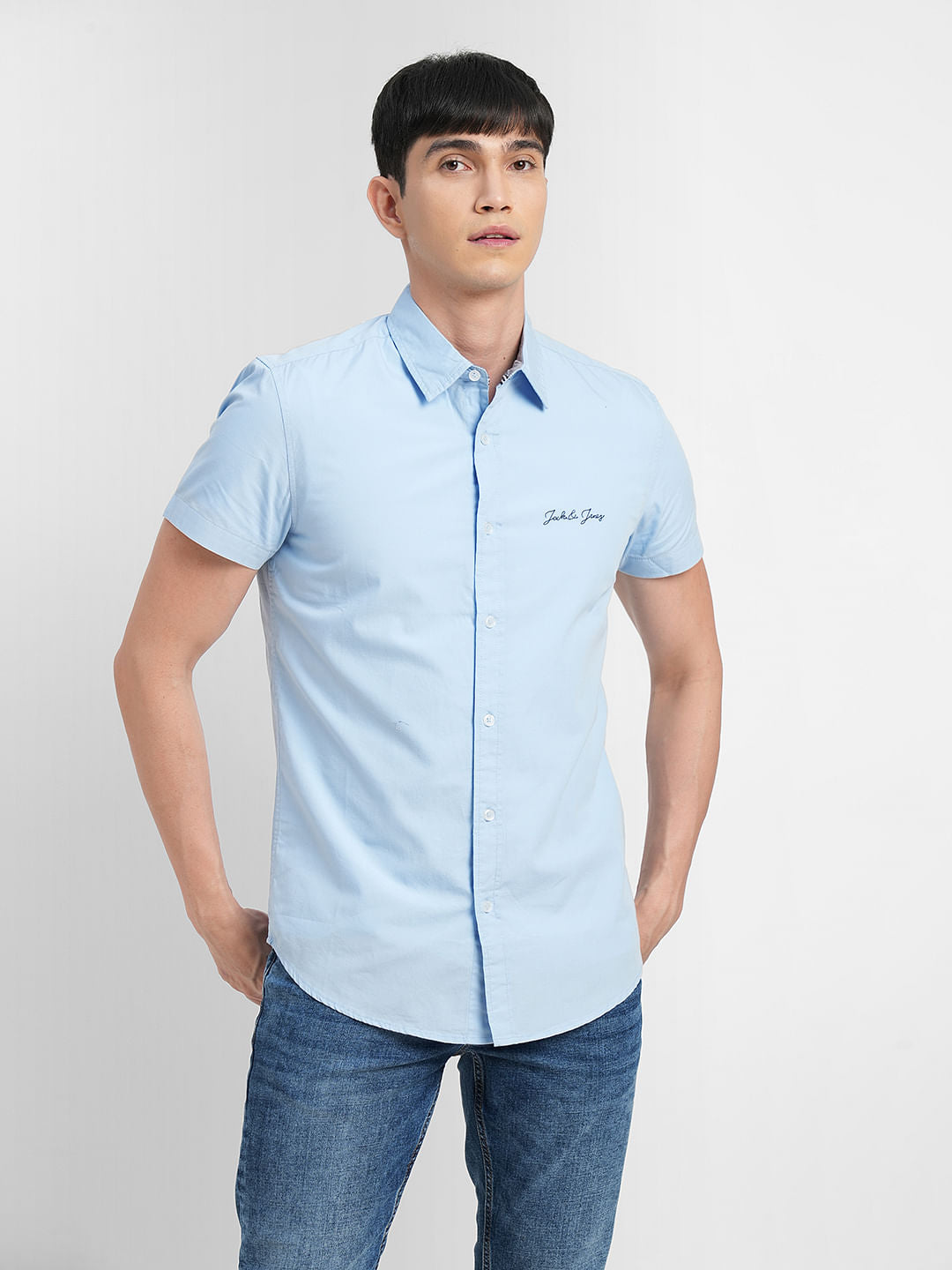 Blue Short Sleeves Shirt