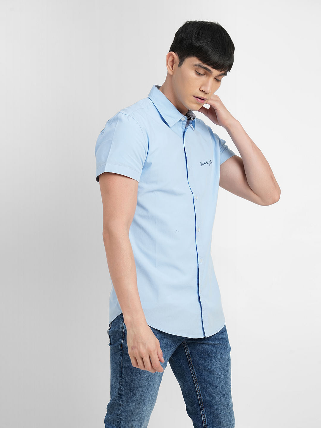 Blue Short Sleeves Shirt
