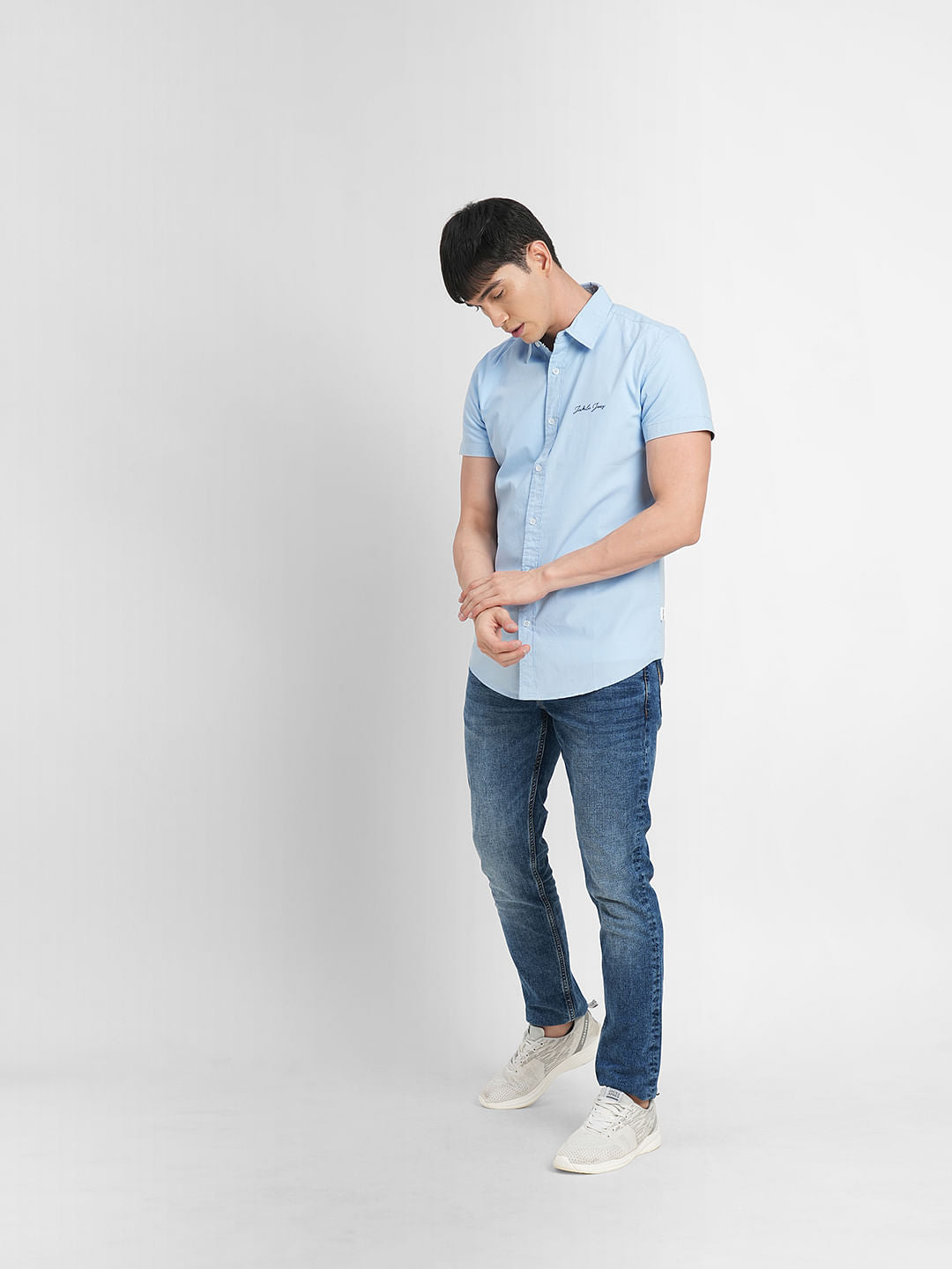 Blue Short Sleeves Shirt