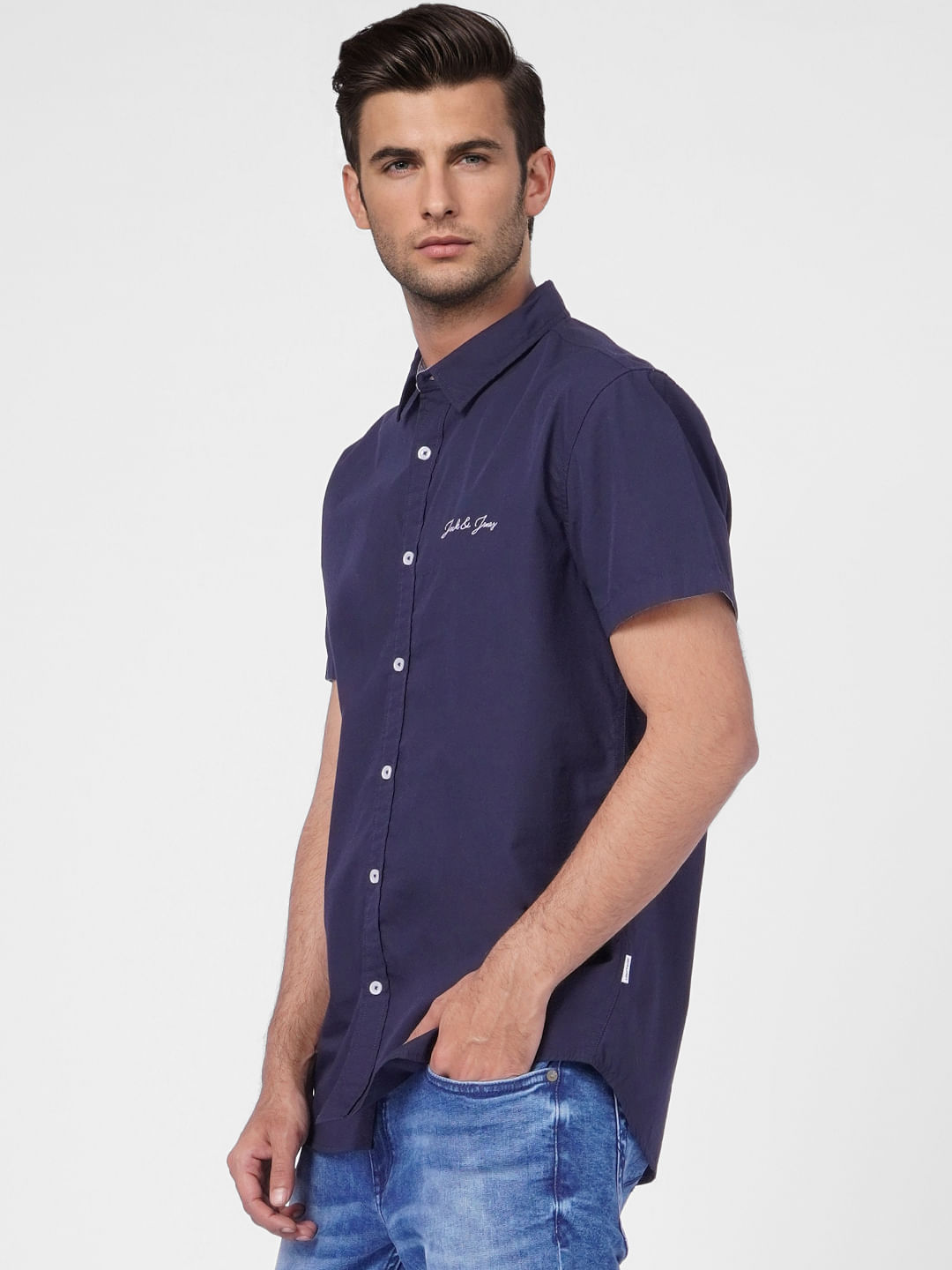 Blue Short Sleeves Shirt