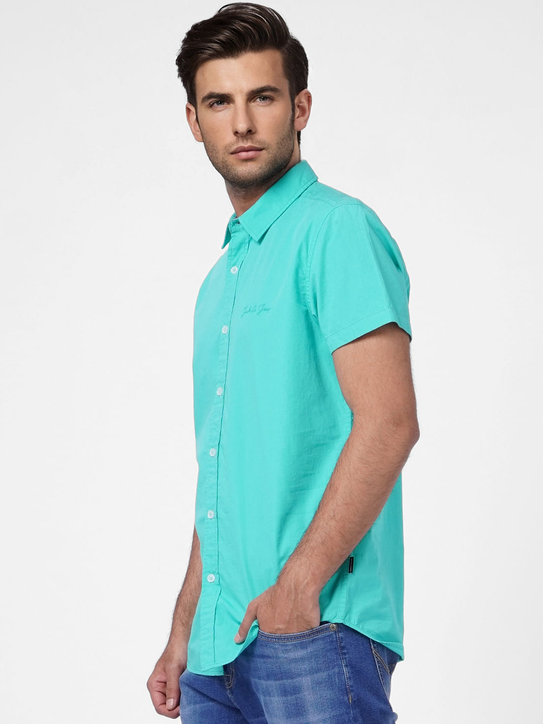 Mint Green Short Sleeves Shirt