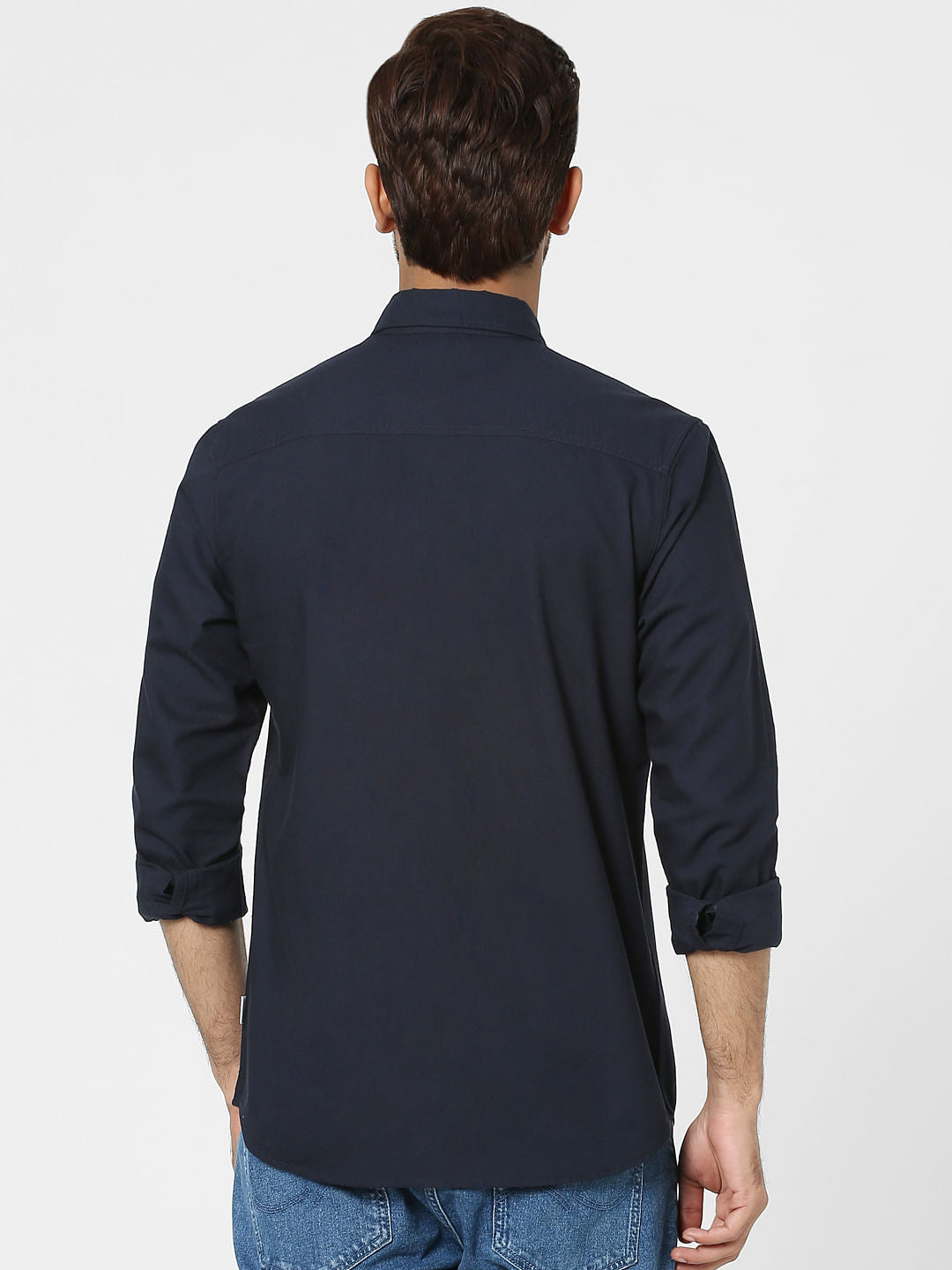 Blue Logo Print Full Sleeves Shirt
