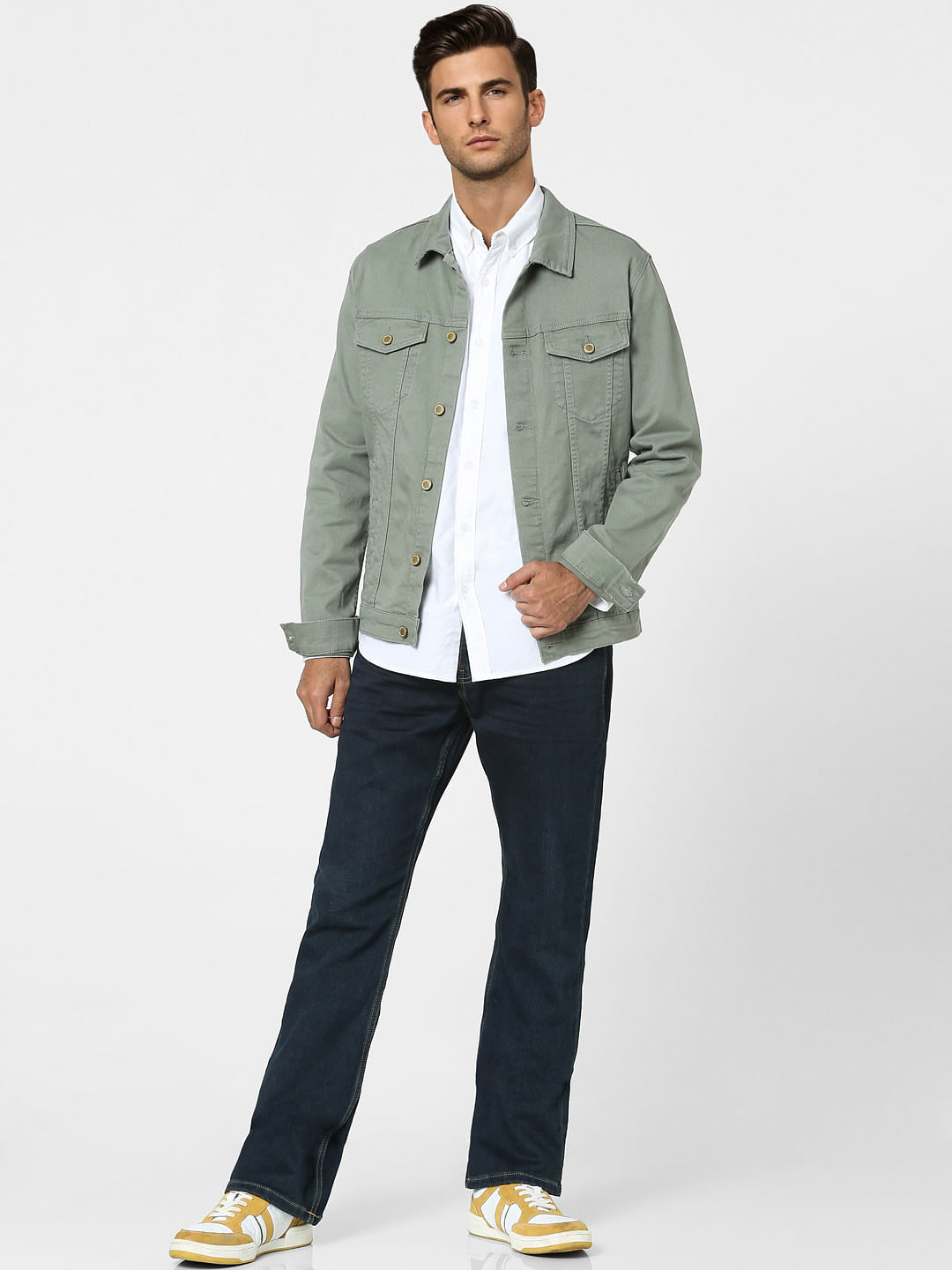 White Logo Print Full Sleeves Shirt - S