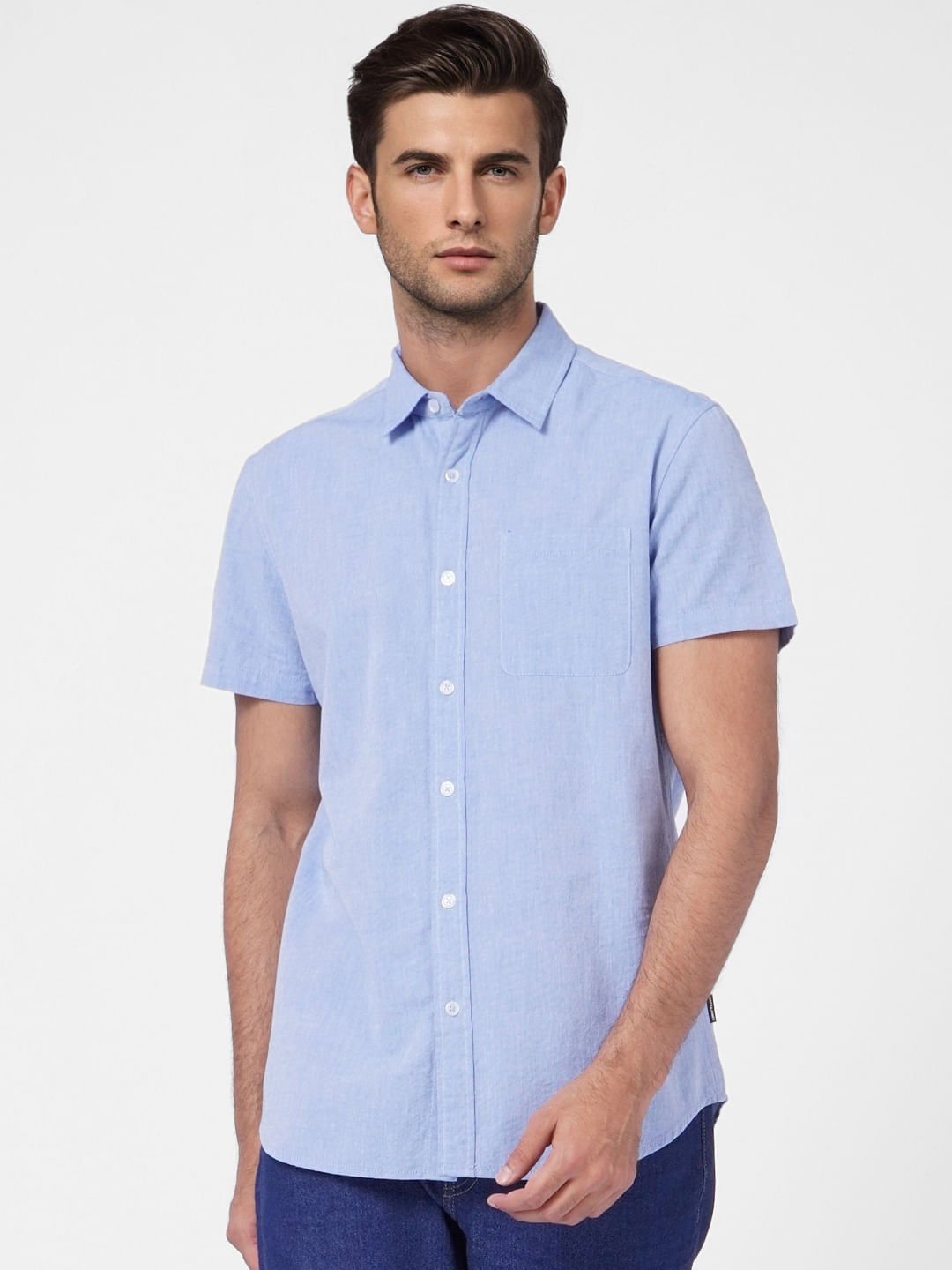 Blue Short Sleeves Shirt