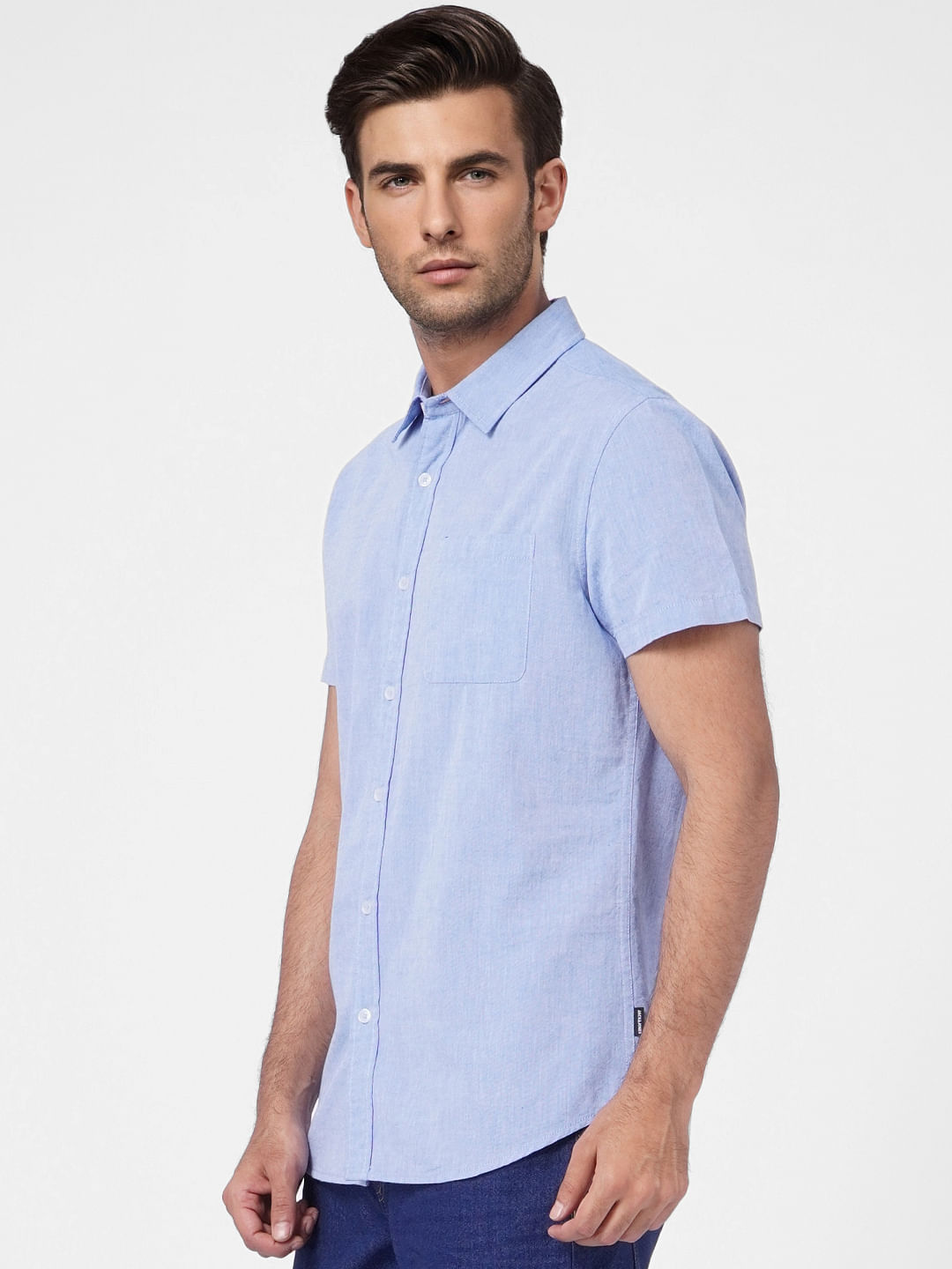Blue Short Sleeves Shirt