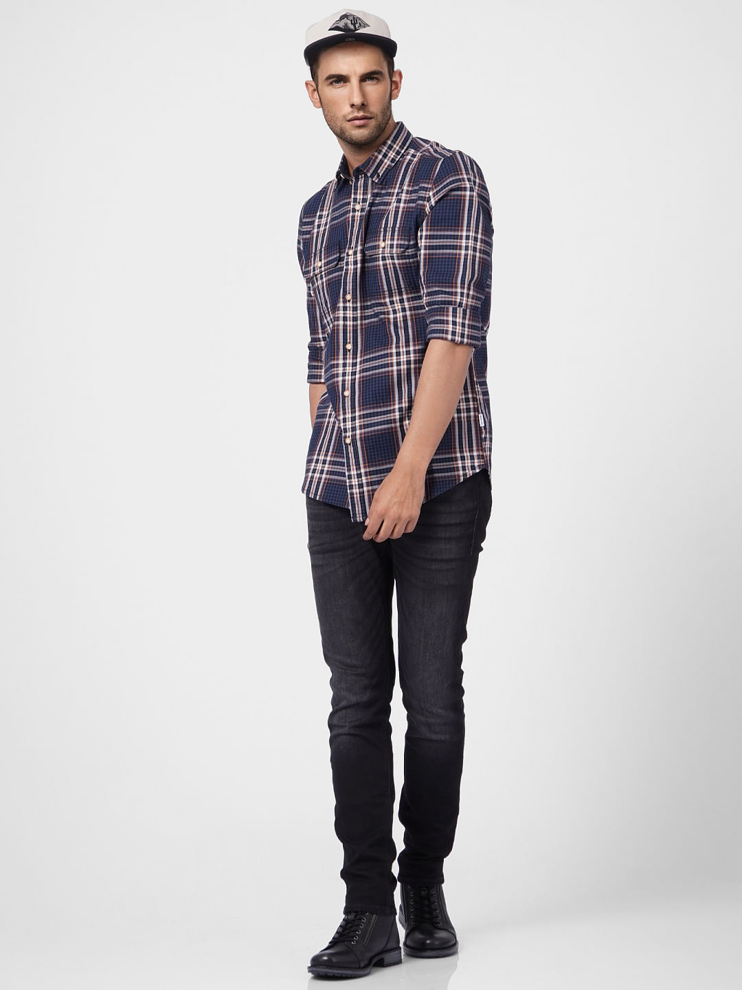 Green Check Full Sleeves Shirt - S