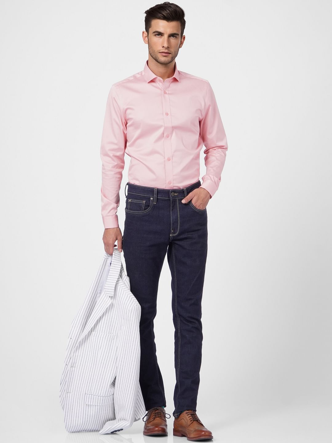 Light Pink Full Sleeves Shirt - S