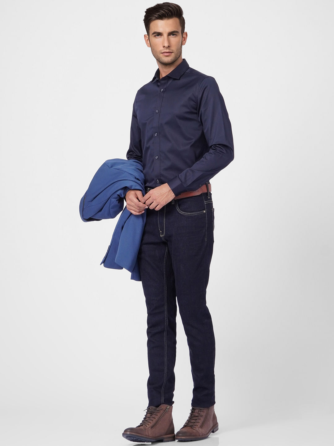 Dark Blue Full Sleeves Shirt - S