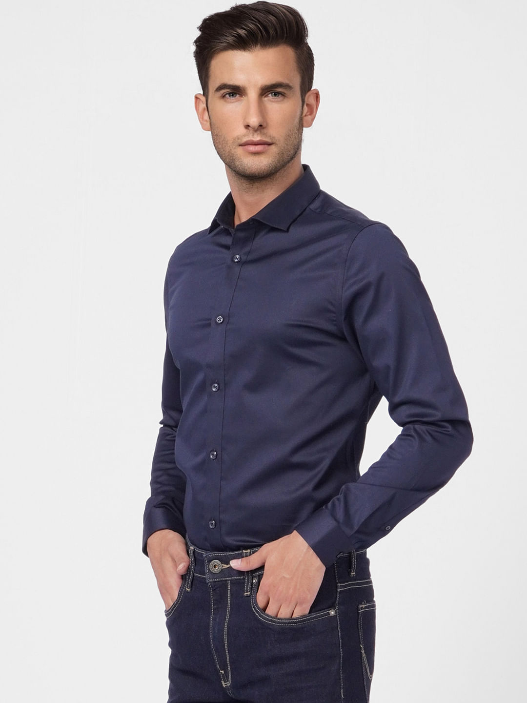 Dark Blue Full Sleeves Shirt