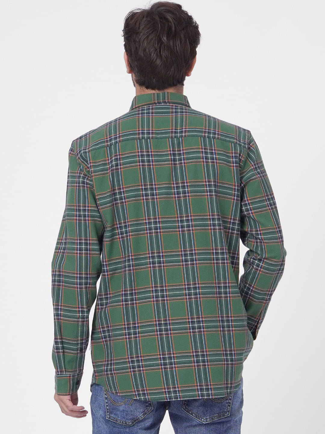 Green Check Full Sleeves Shirt