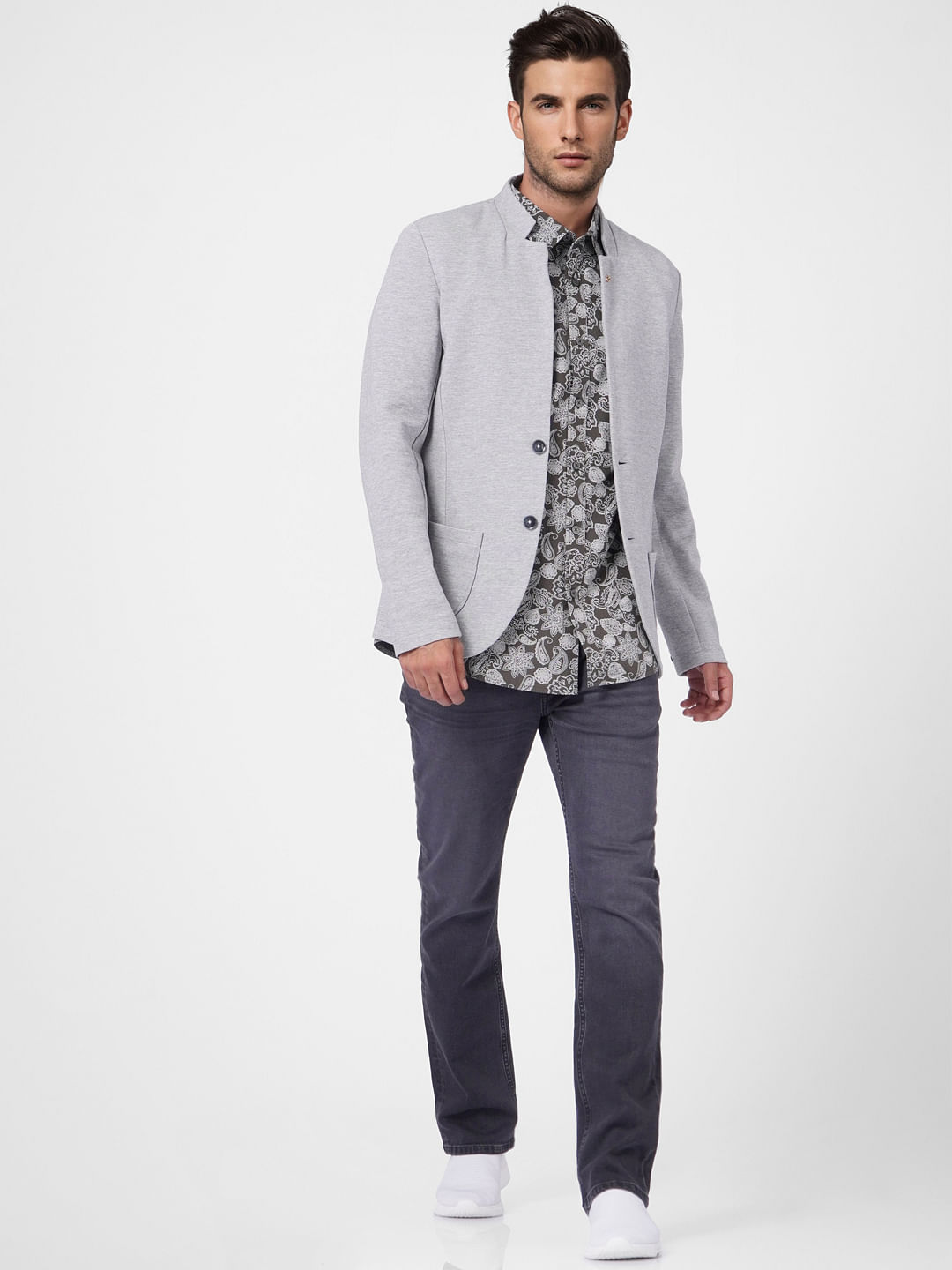 Black Printed Short Sleeves Shirt - S