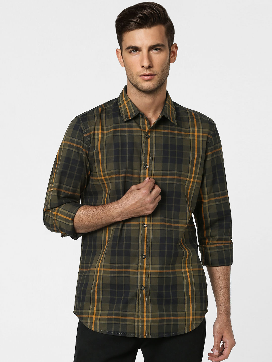 Green Check Full Sleeves Shirt