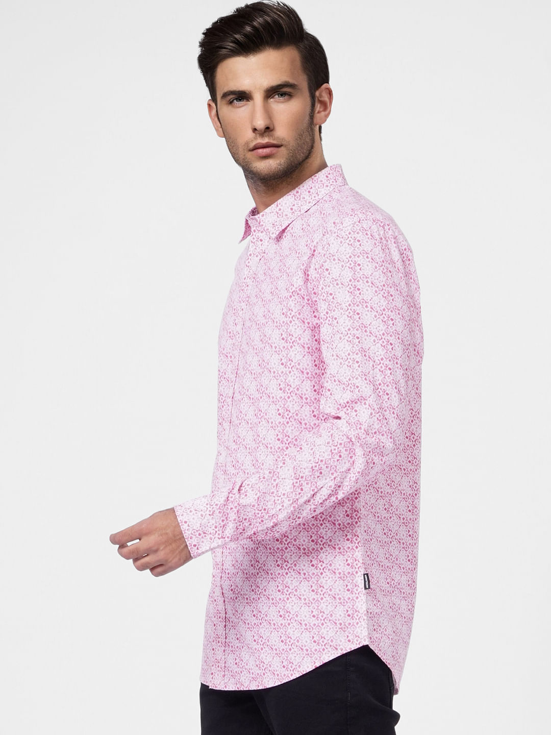 Pink Floral Full Sleeves Shirt