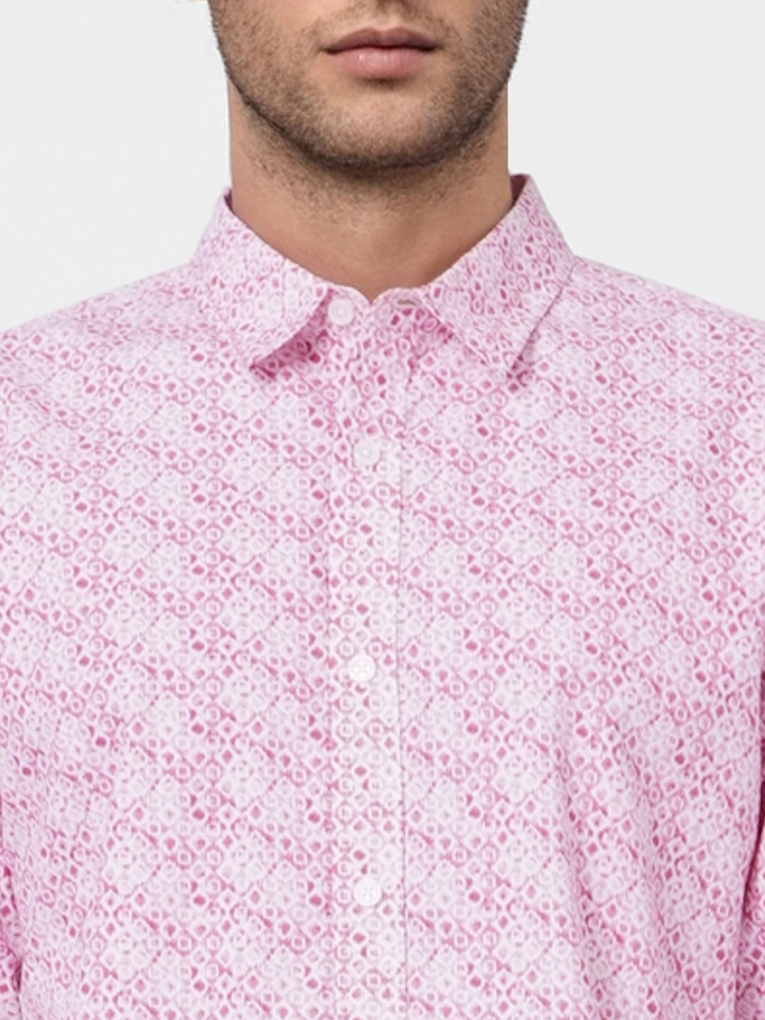 Pink Floral Full Sleeves Shirt