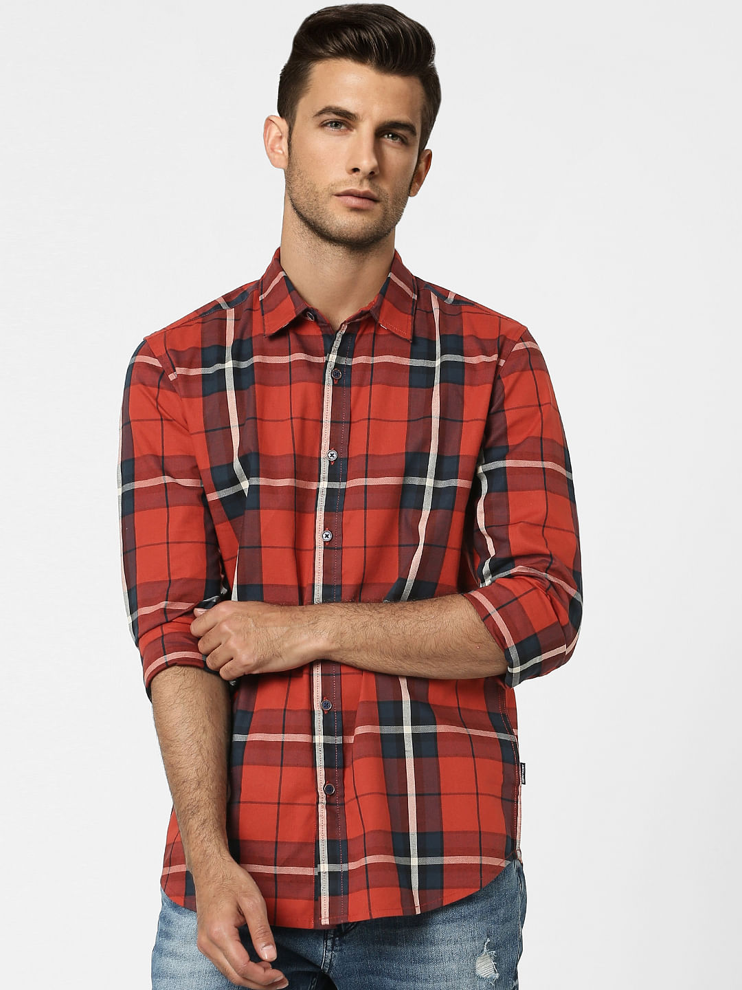 Red Check Full Sleeves Shirt