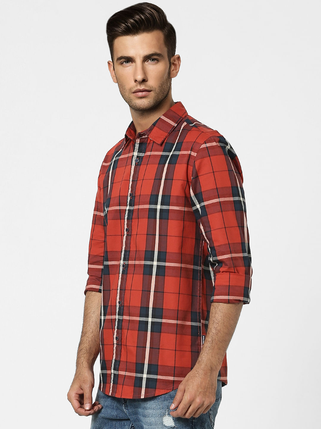Red Check Full Sleeves Shirt