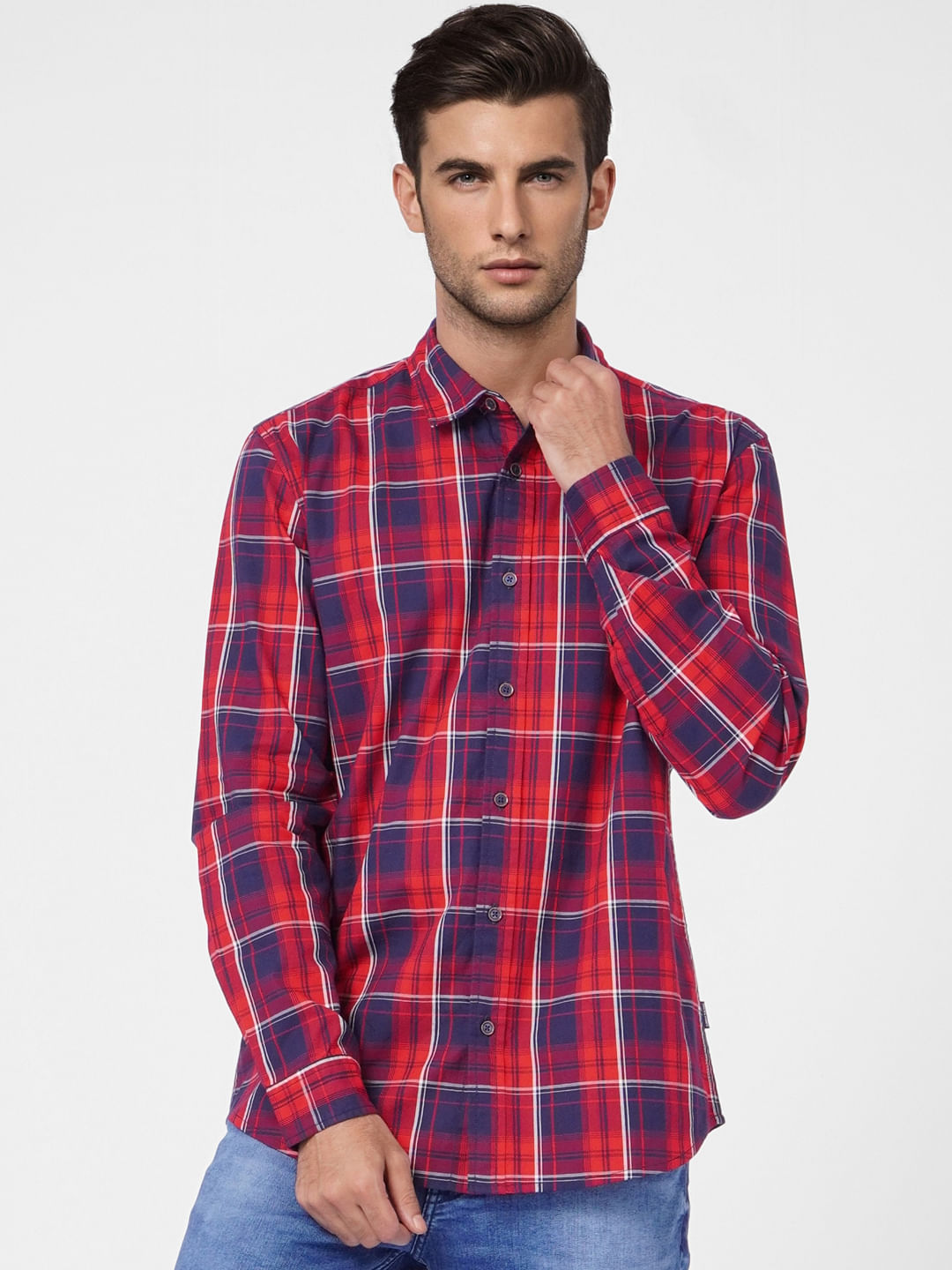 Red Check Full Sleeves Shirt