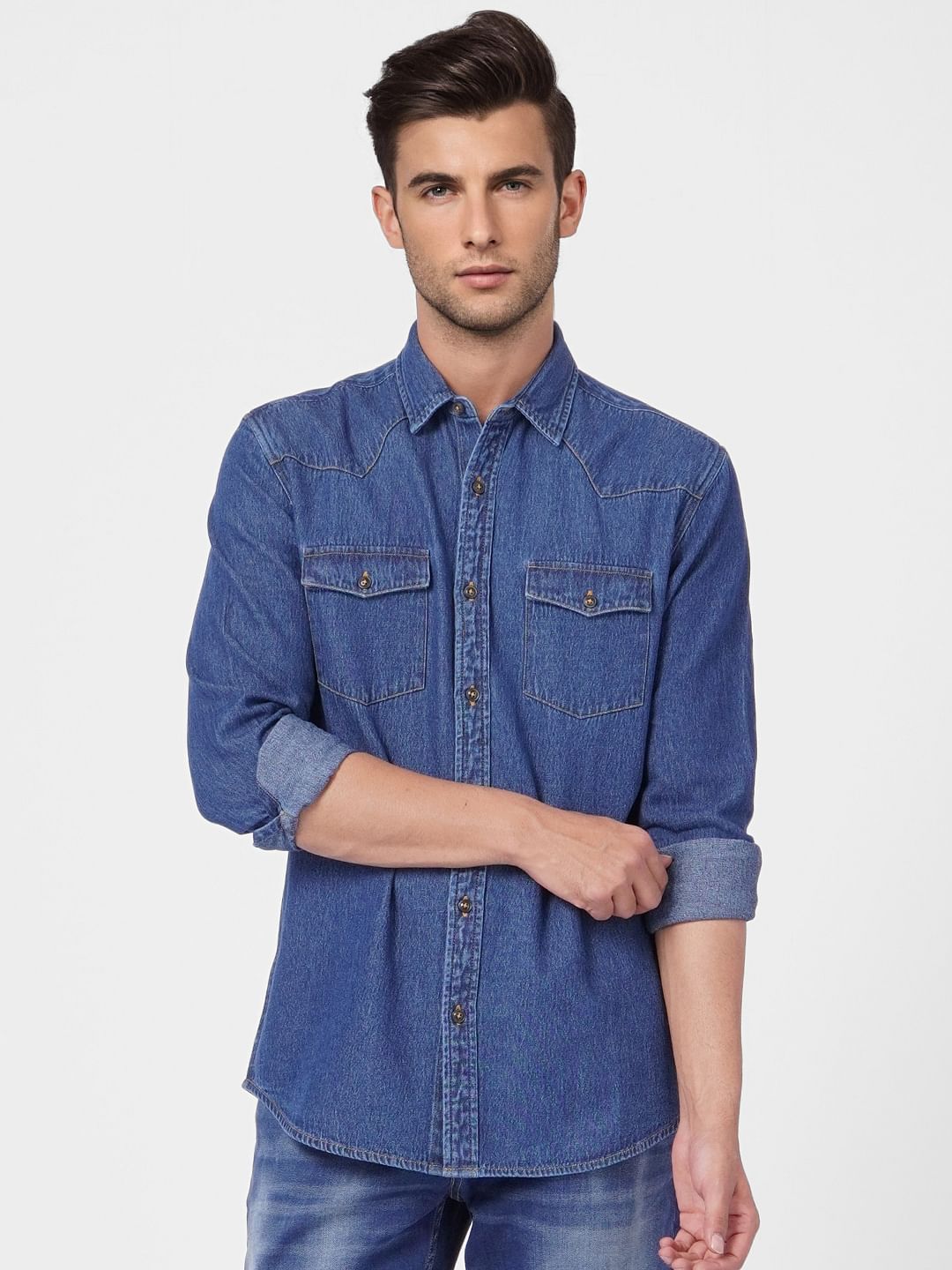 Dark Blue Denim Full Sleeves Shirt
