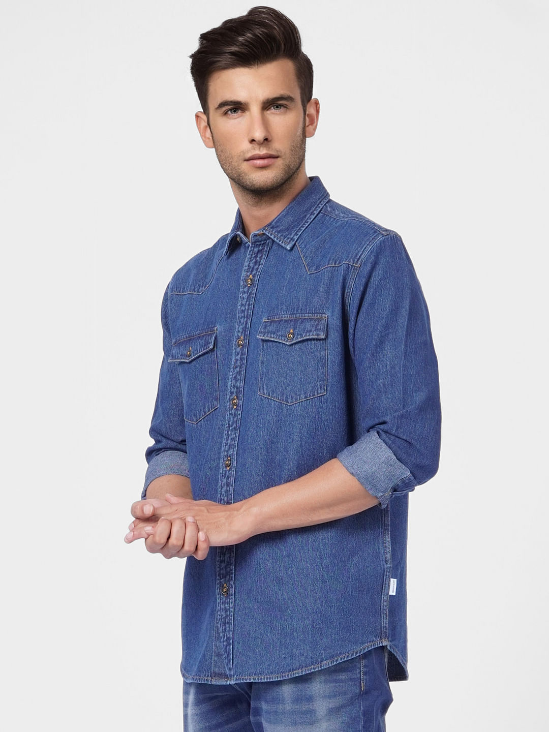 Dark Blue Denim Full Sleeves Shirt
