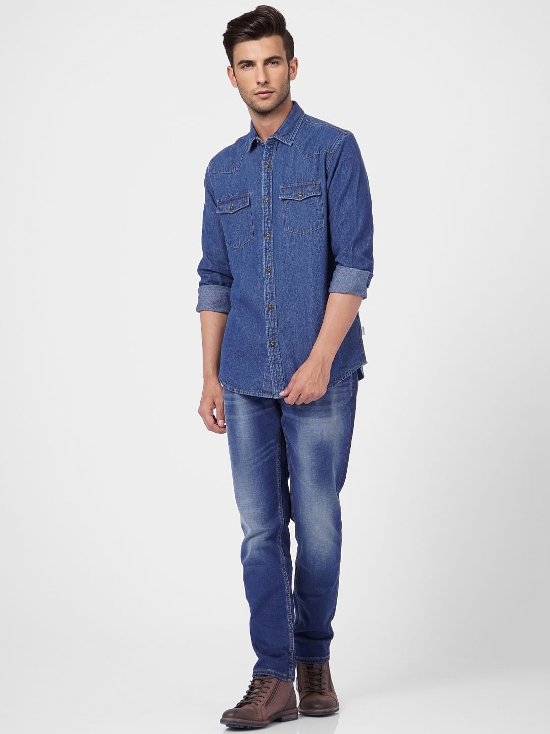 Dark Blue Denim Full Sleeves Shirt