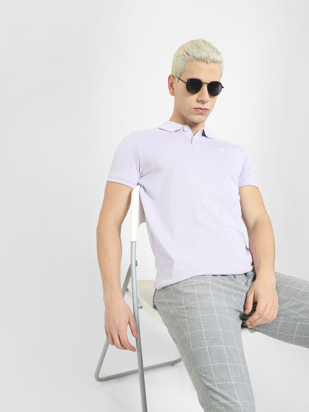 Pastel Lilac Polo Neck T-shirt - S