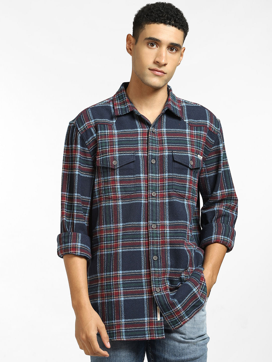 Blue Check Full Sleeves Shirt