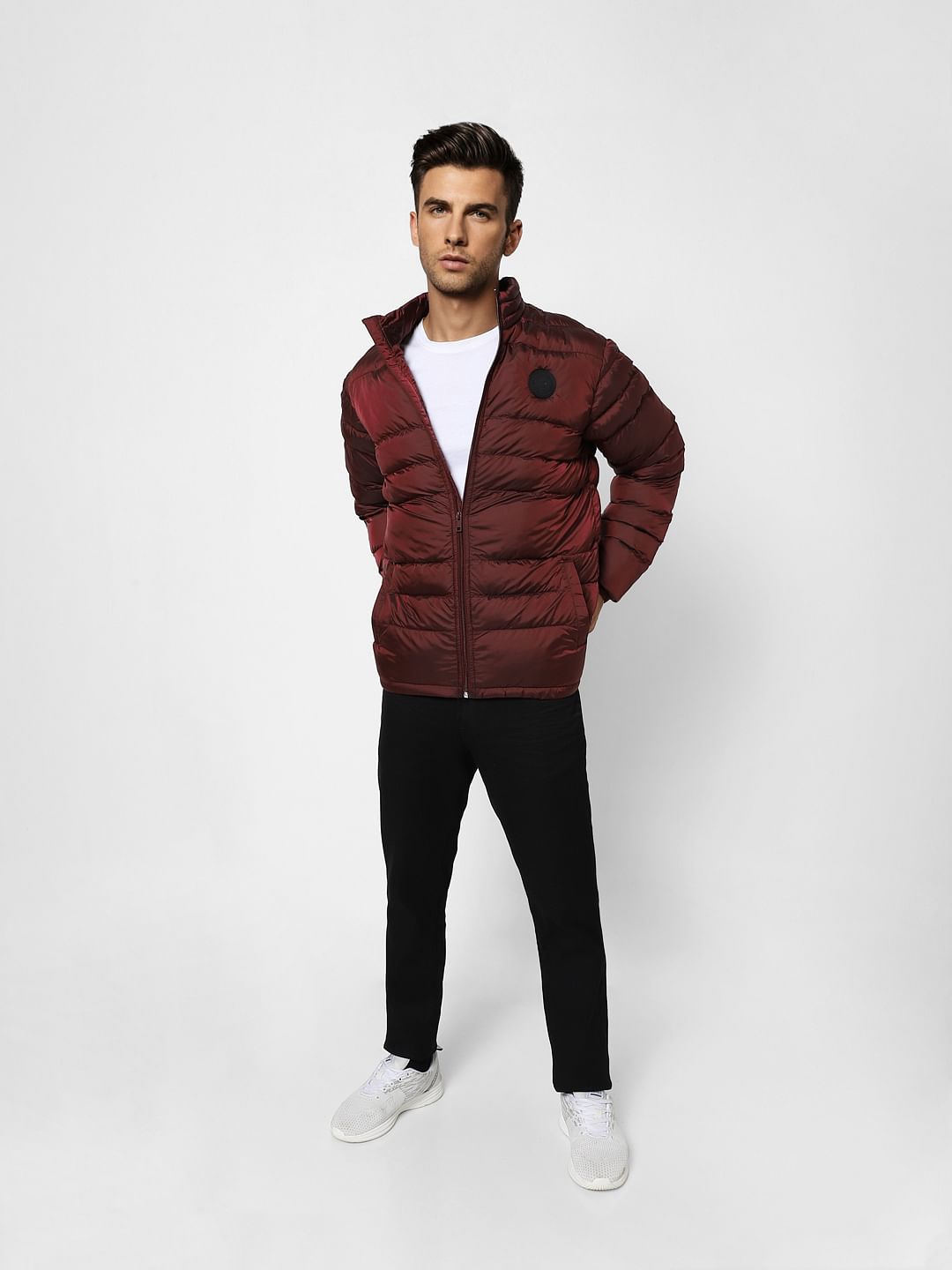 Dark Red Puffer Jacket - S
