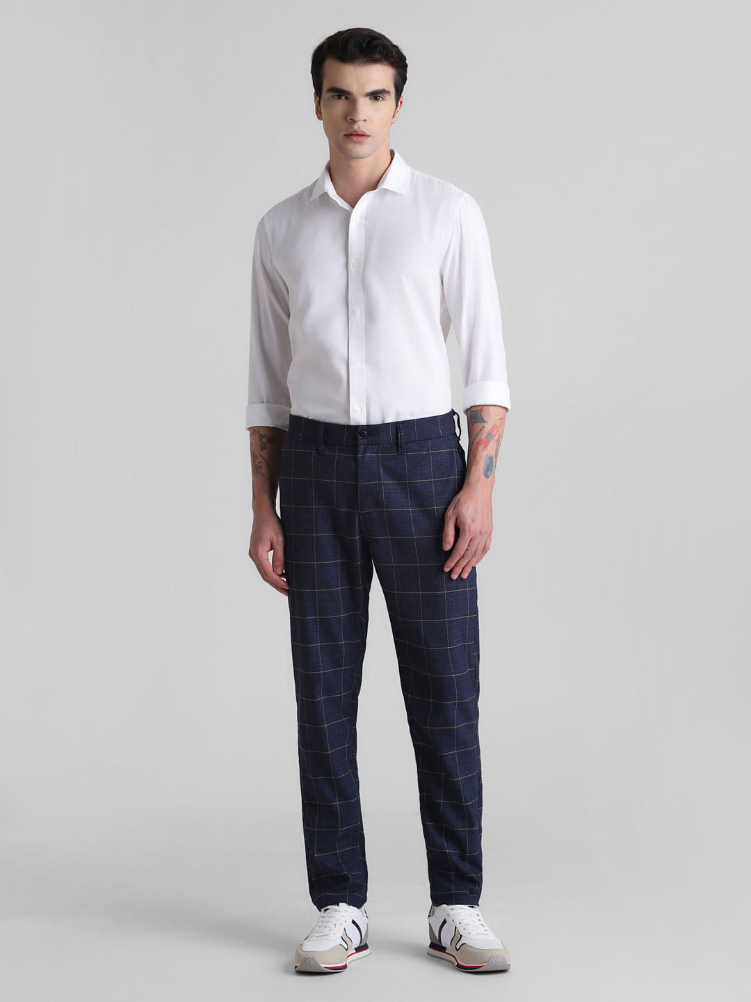 White Full Sleeves Solid Shirt