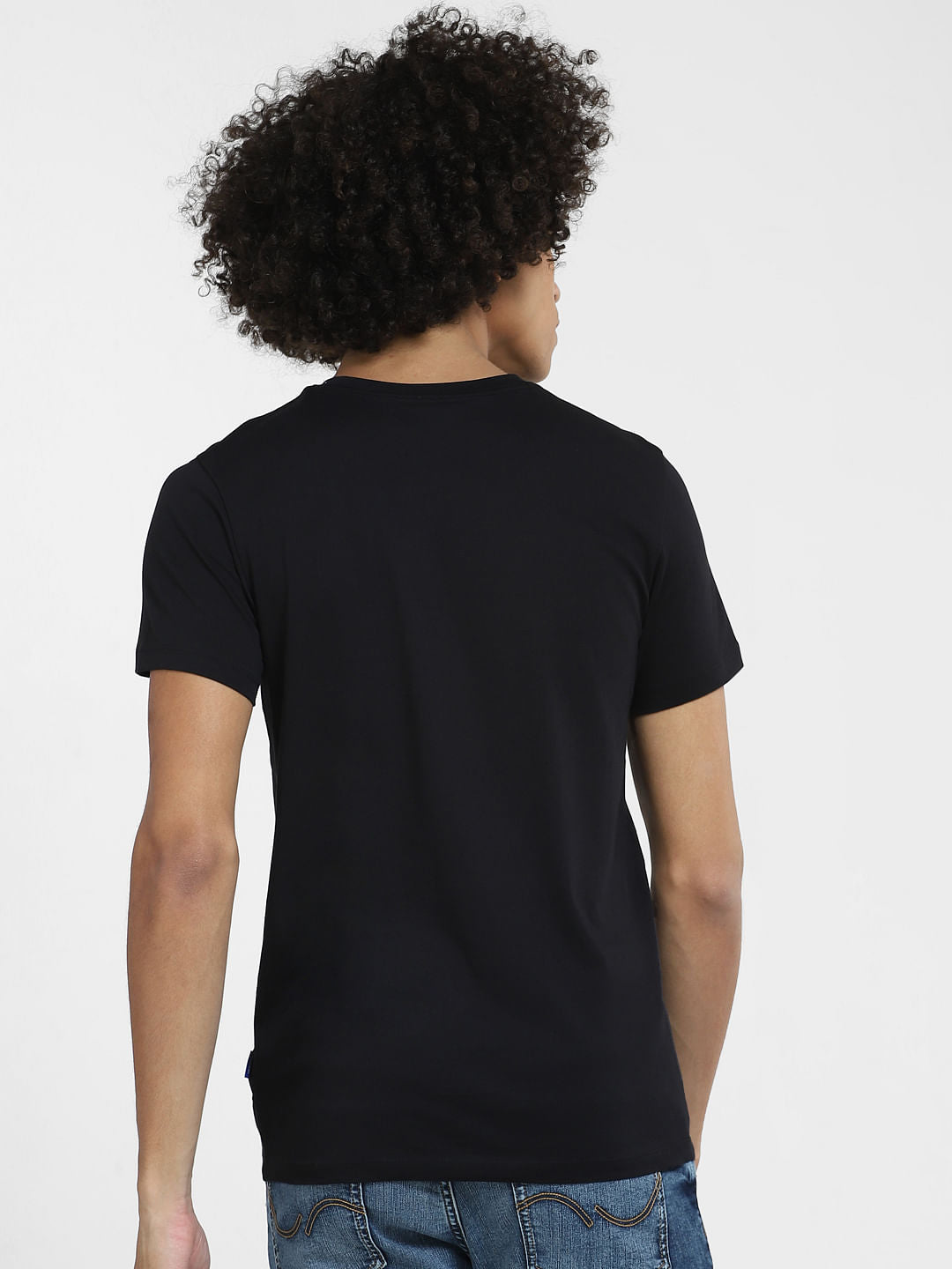 Black Printed Crew Neck T-shirt