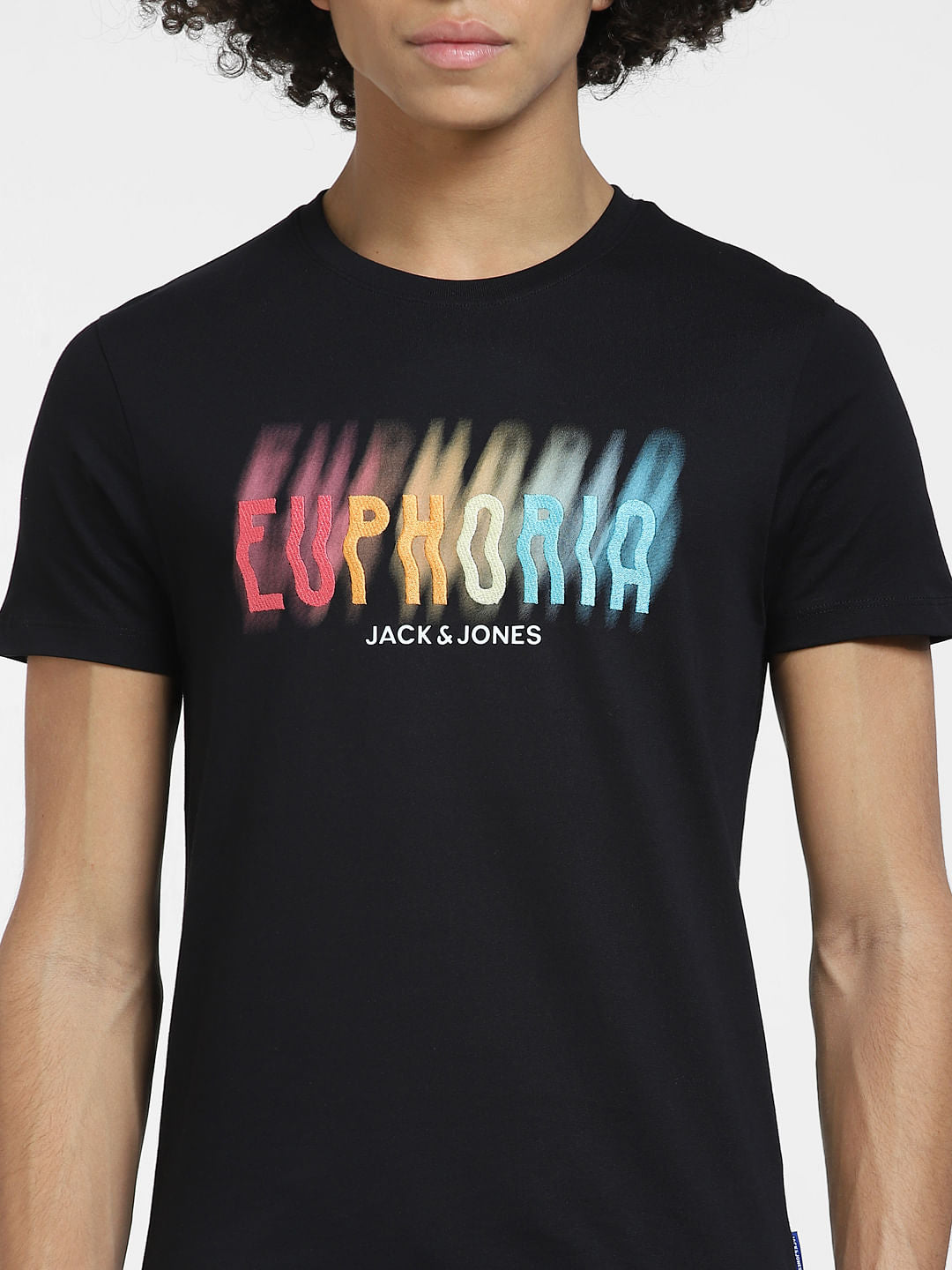 Black Printed Crew Neck T-shirt