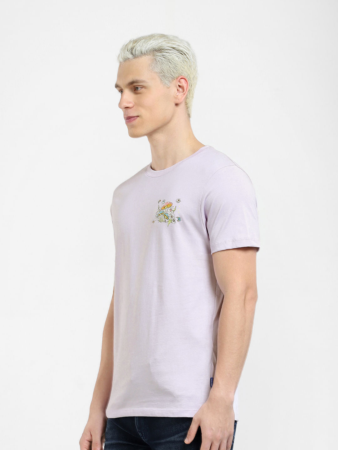 Lilac Printed Crew Neck T-shirt
