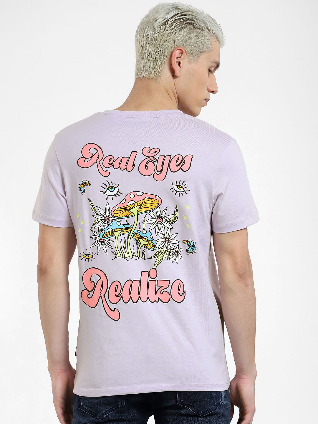 Lilac Printed Crew Neck T-shirt