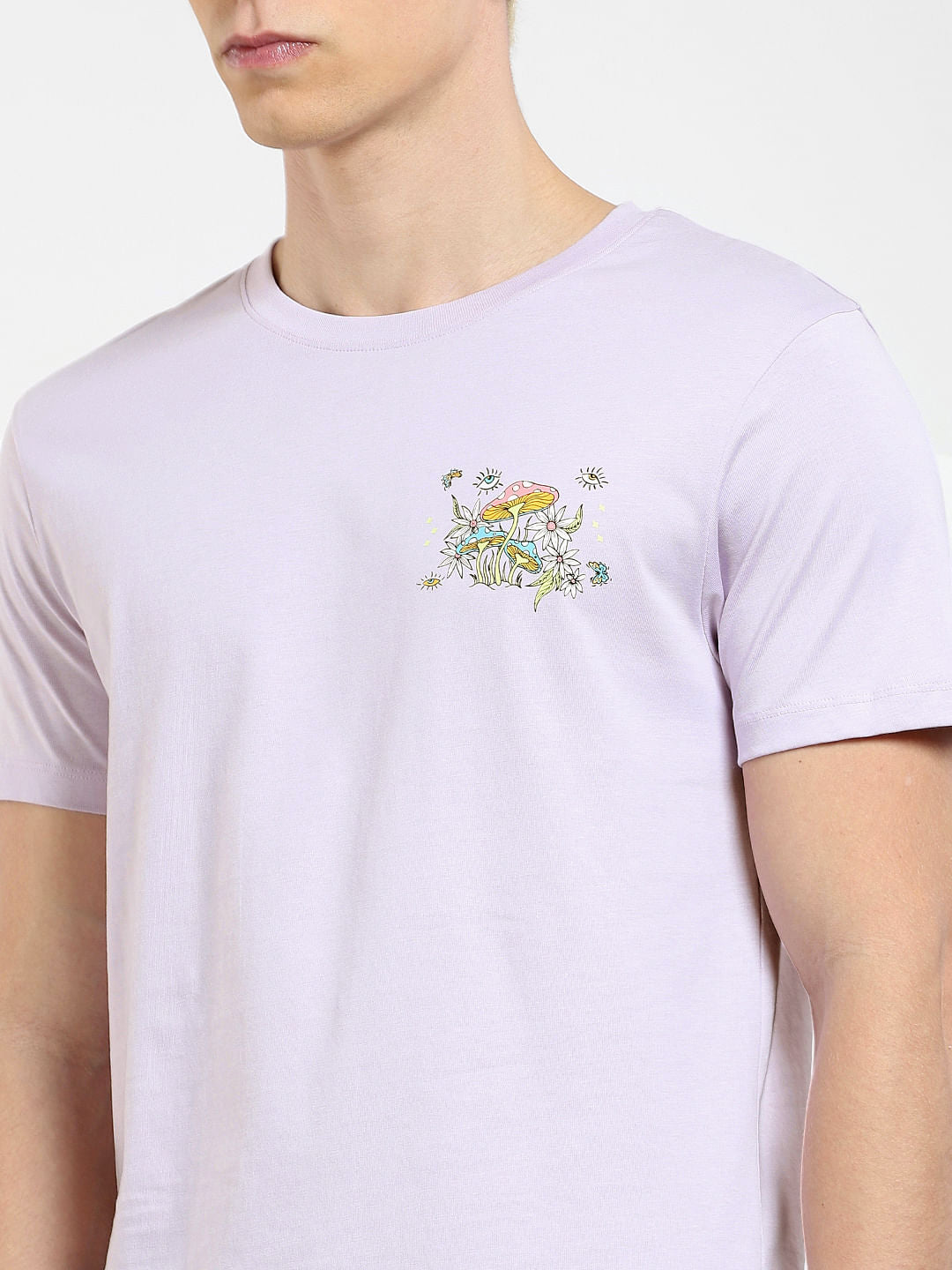 Lilac Printed Crew Neck T-shirt