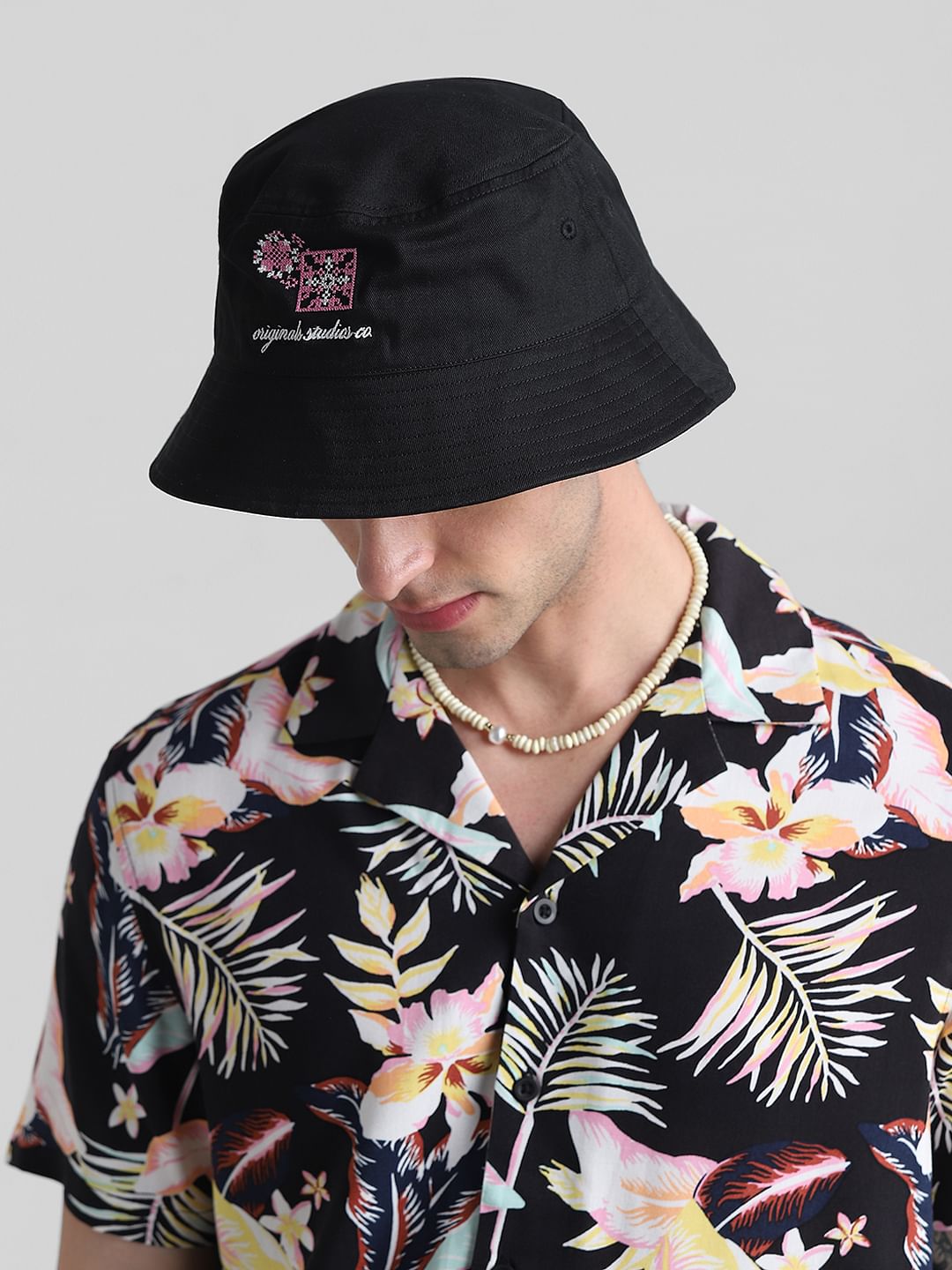 Black Cotton Bucket Hat