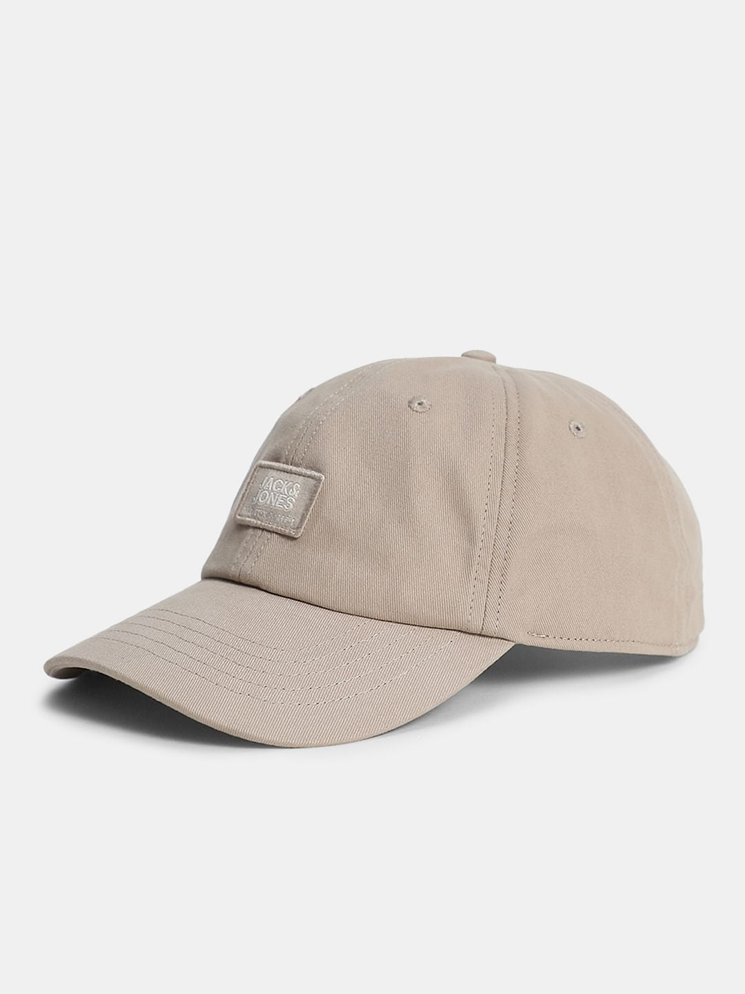 Beige Cotton Baseball Cap