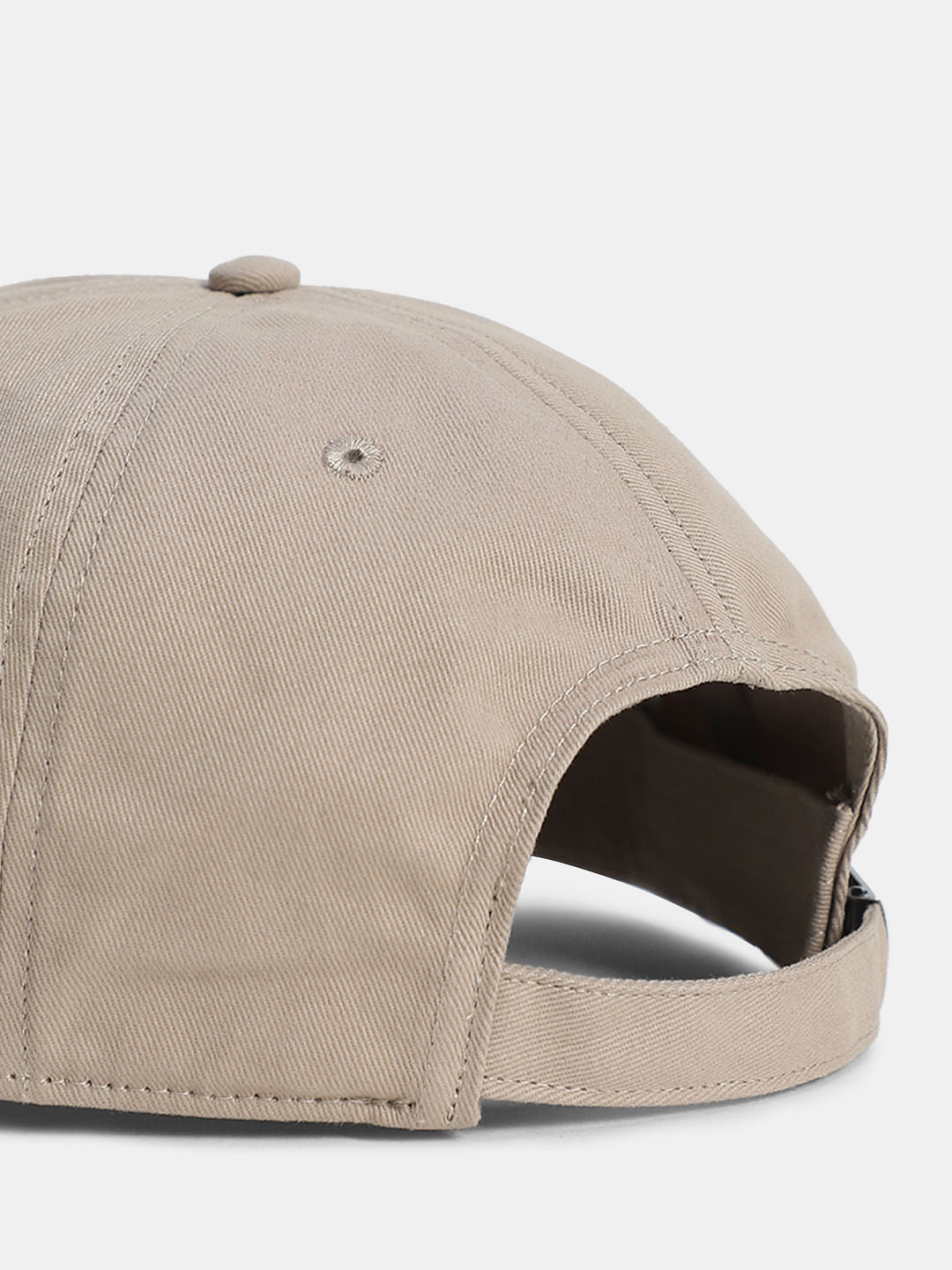 Beige Cotton Baseball Cap