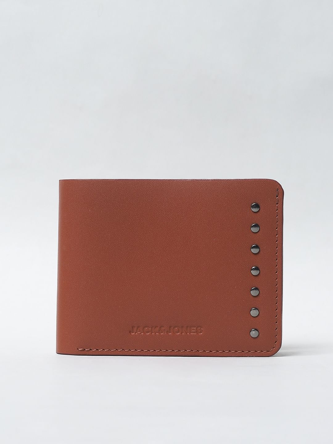 Brown Studded Leather Wallet