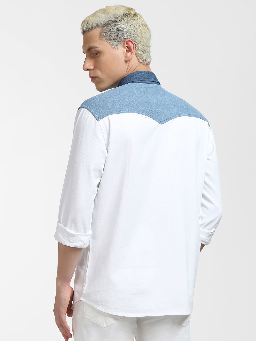 METAVERSE White Striped Full Sleeves Shirt